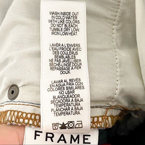 NEW Frame Le Ultra Baggy Distressed Denim Shorts 29 Blue - Picture 7 of 8